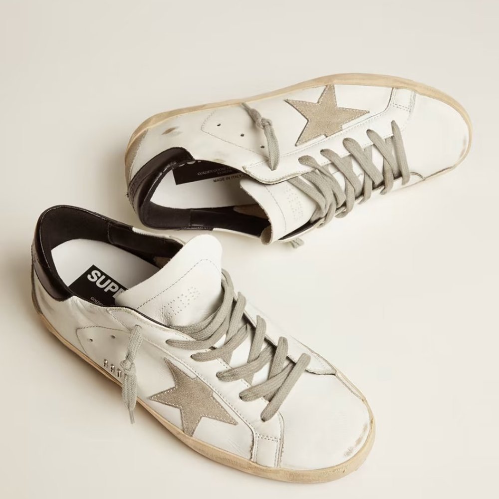 WORN ONCE - Golden Goose Women's Super-Star with metal stud lettering